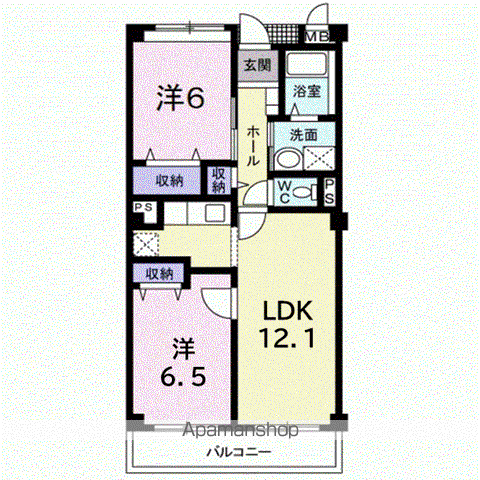 アビタシオンⅡ(2LDK/3階)の間取り写真
