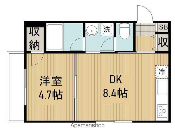 CHOCO LA REVE(1DK/2階)の間取り写真