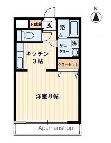 フラワーマンション(1K/2階)の間取り写真