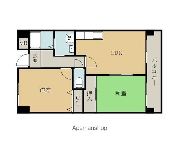ODEONⅡ(2LDK/4階)の間取り写真