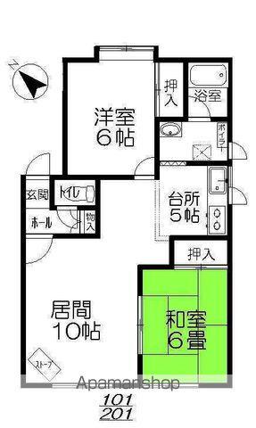 コーポM(2LDK/2階)の間取り写真