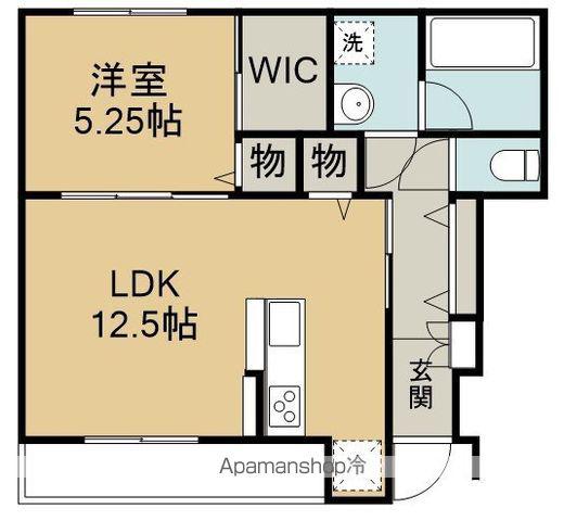 イルミナーレ坂戸(1LDK/1階)の間取り写真