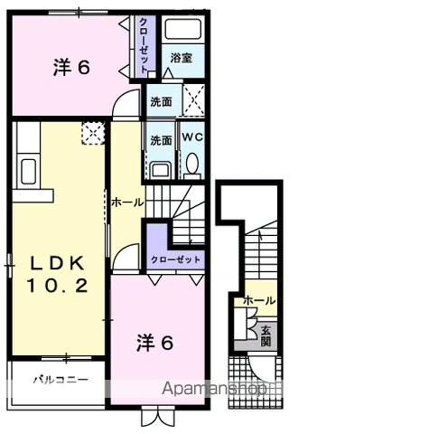 ブリズⅣ(2LDK/2階)の間取り写真