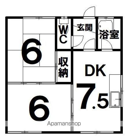 ガーデン緑ケ岡(2DK/2階)の間取り写真