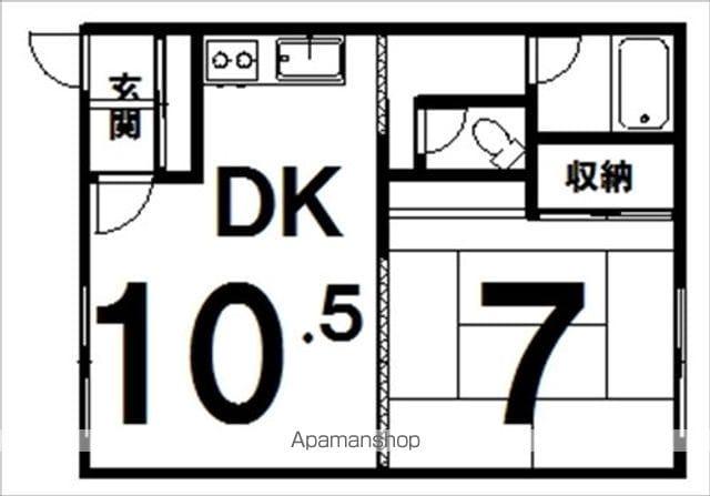 ル・テール(1DK/2階)の間取り写真