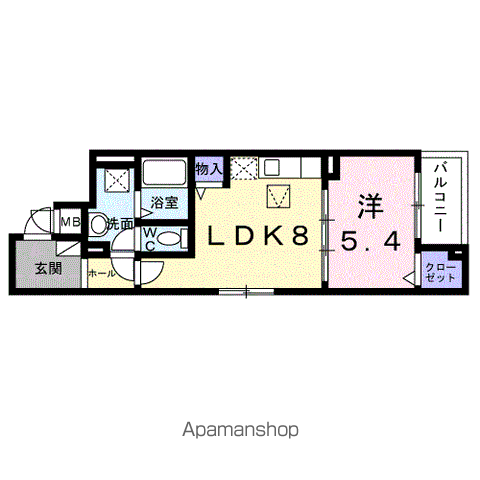 モンテリザイア紀和(1LDK/1階)の間取り写真