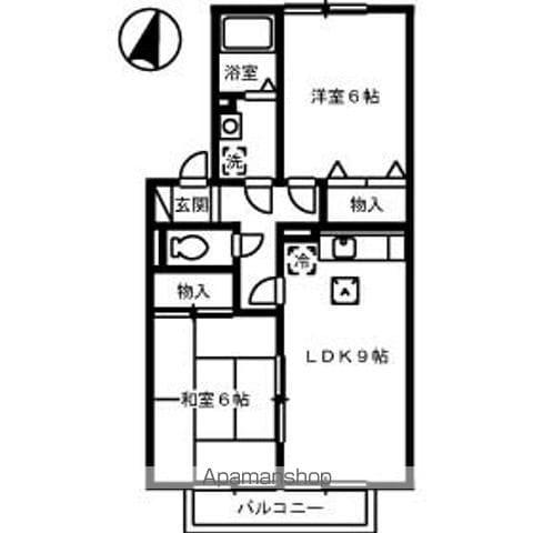 ドエル栗原(2LDK/1階)の間取り写真