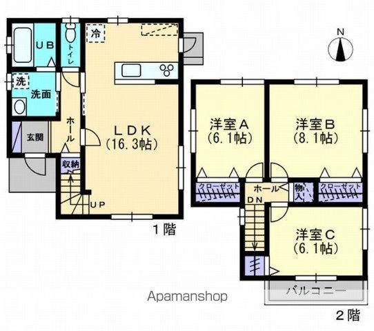 伊予鉄道郡中線 土居田駅 徒歩16分 2階建 築11年(3LDK)の間取り写真
