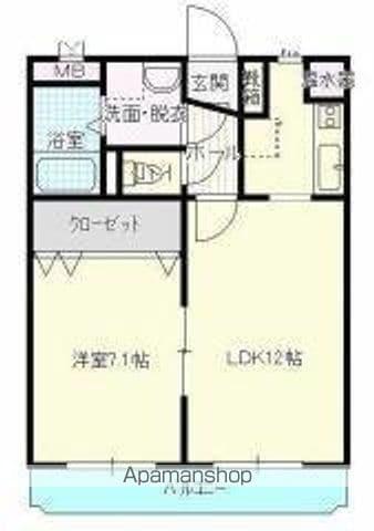 ユーミー伏石(1LDK/2階)の間取り写真
