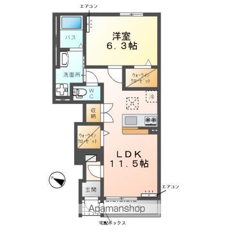 KAKINOKI TERRACE(1LDK/1階)の間取り写真