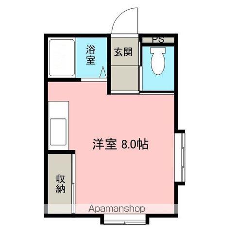 フラットS(ワンルーム/2階)の間取り写真