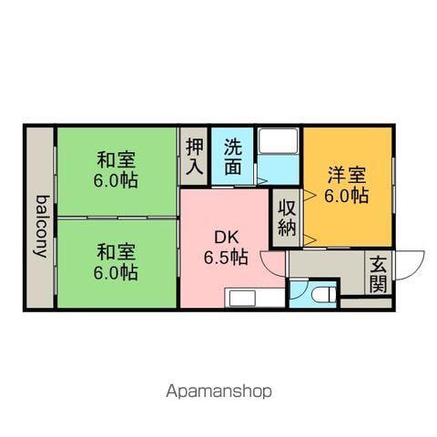 コンフォール高蔵寺(3DK/2階)の間取り写真
