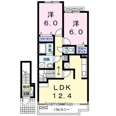 MEI AVENUE(2LDK/2階)の間取り写真