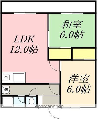 長谷川コーポ(2LDK/1階)の間取り写真