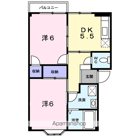 メゾンエクセルⅡ(2DK/1階)の間取り写真