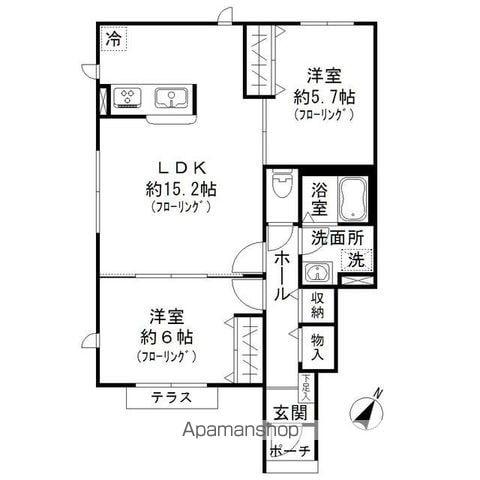 RURAL COMFORT N(2LDK/1階)の間取り写真
