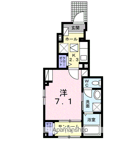 BOSCATO G(1K/1階)の間取り写真