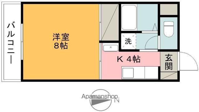 グレース87(1K/4階)の間取り写真