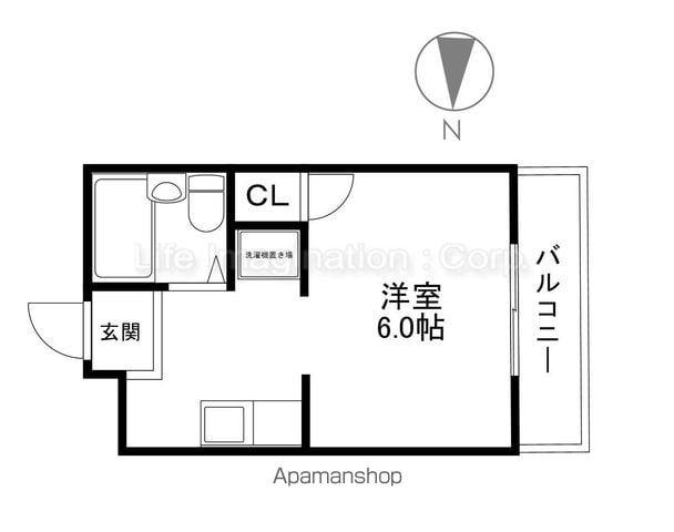 メゾンドムラジⅢ(1K/2階)の間取り写真
