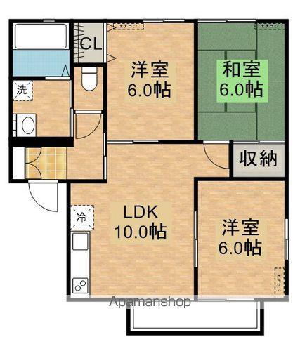 ウェルビラ寿(3LDK/2階)の間取り写真
