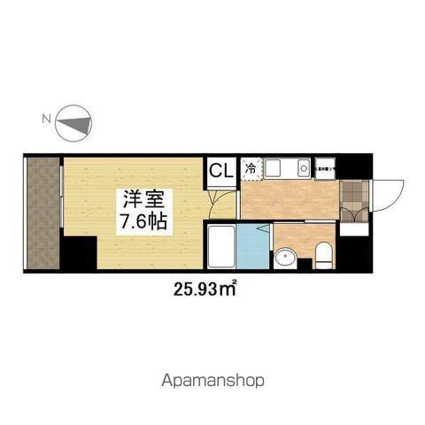 パークアクシス丸の内(1K/6階)の間取り写真