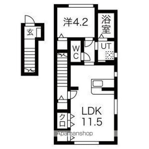 CASA CHARMANT(1LDK/2階)の間取り写真