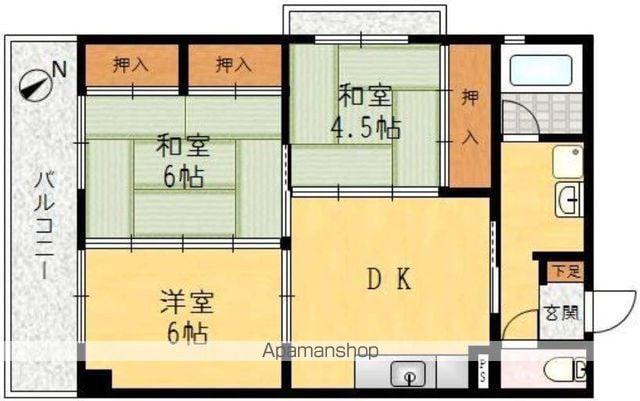 清原ハイツ(3DK/2階)の間取り写真