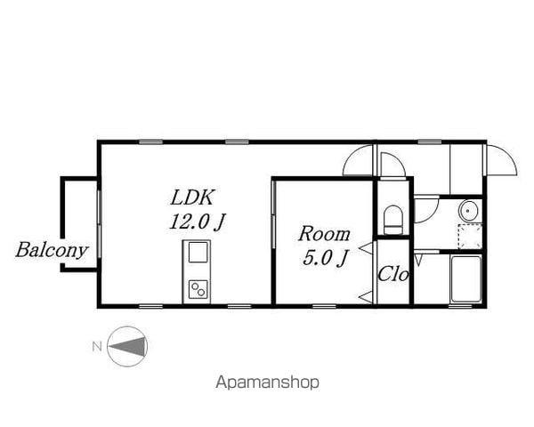 CHULO(1LDK/3階)の間取り写真