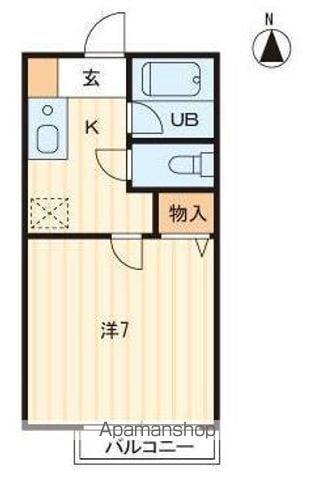セレーノ福岡町(1K/2階)の間取り写真