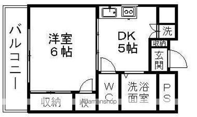 TKビル(1DK/8階)の間取り写真