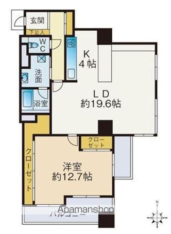 アトモスももち(1LDK/9階)の間取り写真