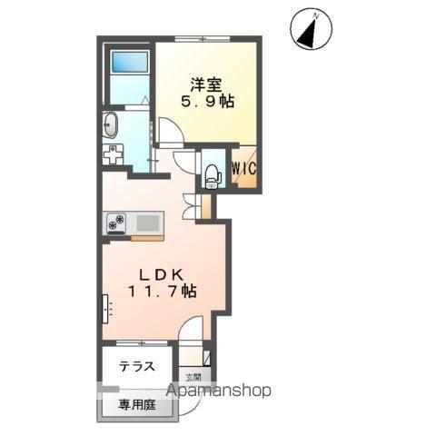 CRESCENT(1LDK/1階)の間取り写真