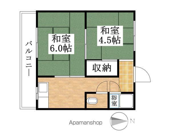 扇ハイツ(2K/4階)の間取り写真