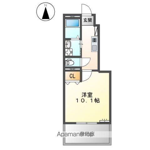 パルティール(1K/1階)の間取り写真