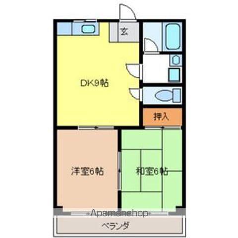 メゾンヴェステン(2DK/1階)の間取り写真