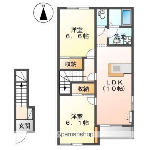 クレスト フィールド2(2LDK/2階)の間取り写真