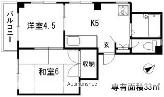 新井ビル(2K/3階)の間取り写真