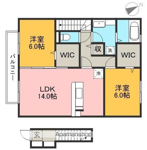 エトワール Ⅰ棟(2LDK/2階)の間取り写真