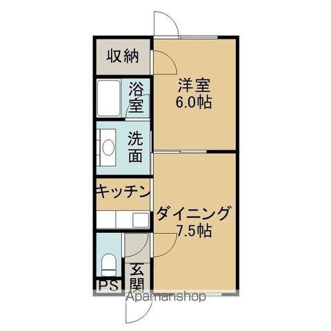 メゾンせせらぎ(1LDK/1階)の間取り写真