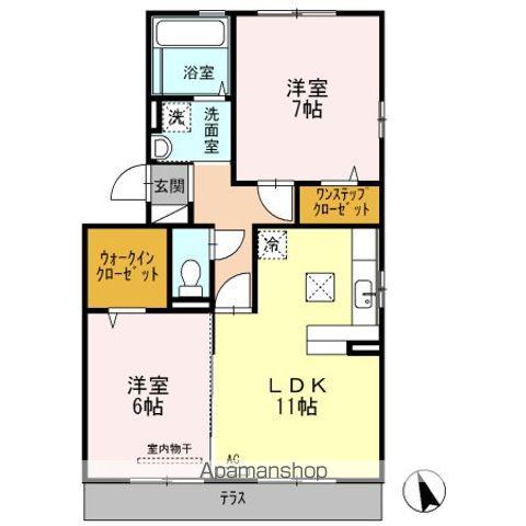 ロイヤル・メゾン B棟(2LDK/1階)の間取り写真