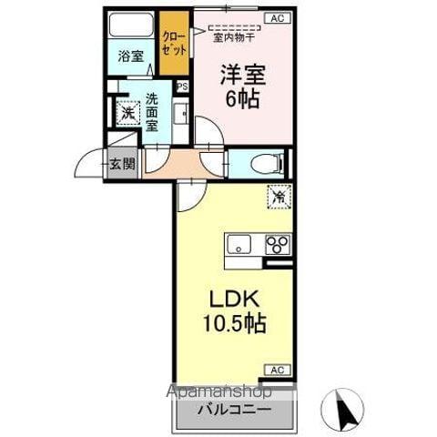 プレドフルールV(1LDK/2階)の間取り写真