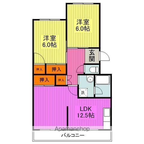 レジデンスナランハ(2LDK/4階)の間取り写真