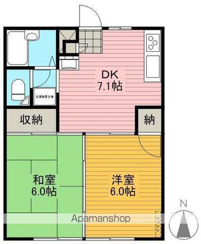 ハイツクレセント(2DK/2階)の間取り写真