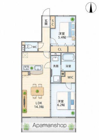 テラフォルトゥーナ(2LDK/2階)の間取り写真