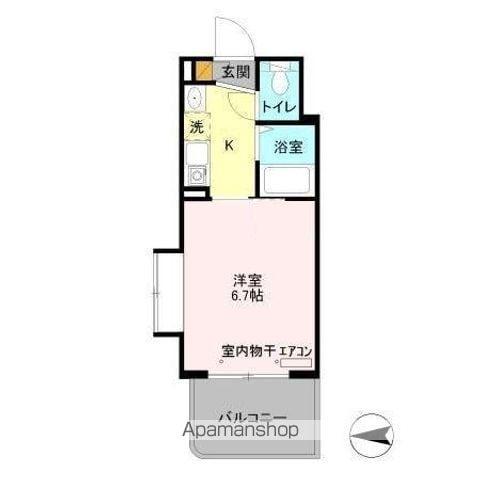 パティオ坂巻(1K/2階)の間取り写真