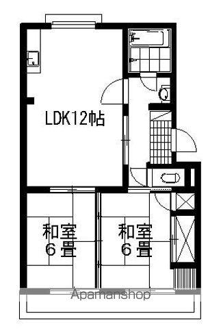 桜ヶ丘マンション(2LDK/1階)の間取り写真