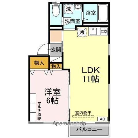 アパートメントコアα(1LDK/2階)の間取り写真