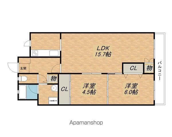 シャルマンコーポ第3瀬田(2LDK/4階)の間取り写真