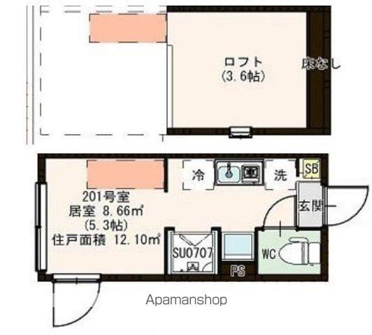 ARBRE 小岩(ワンルーム/2階)の間取り写真