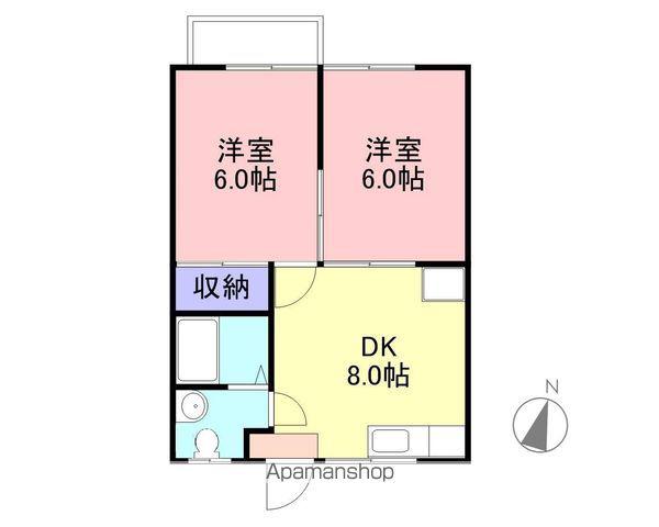 アーサーハイツ E(2DK/1階)の間取り写真